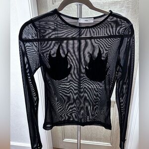 See through flame long sleeve shirt